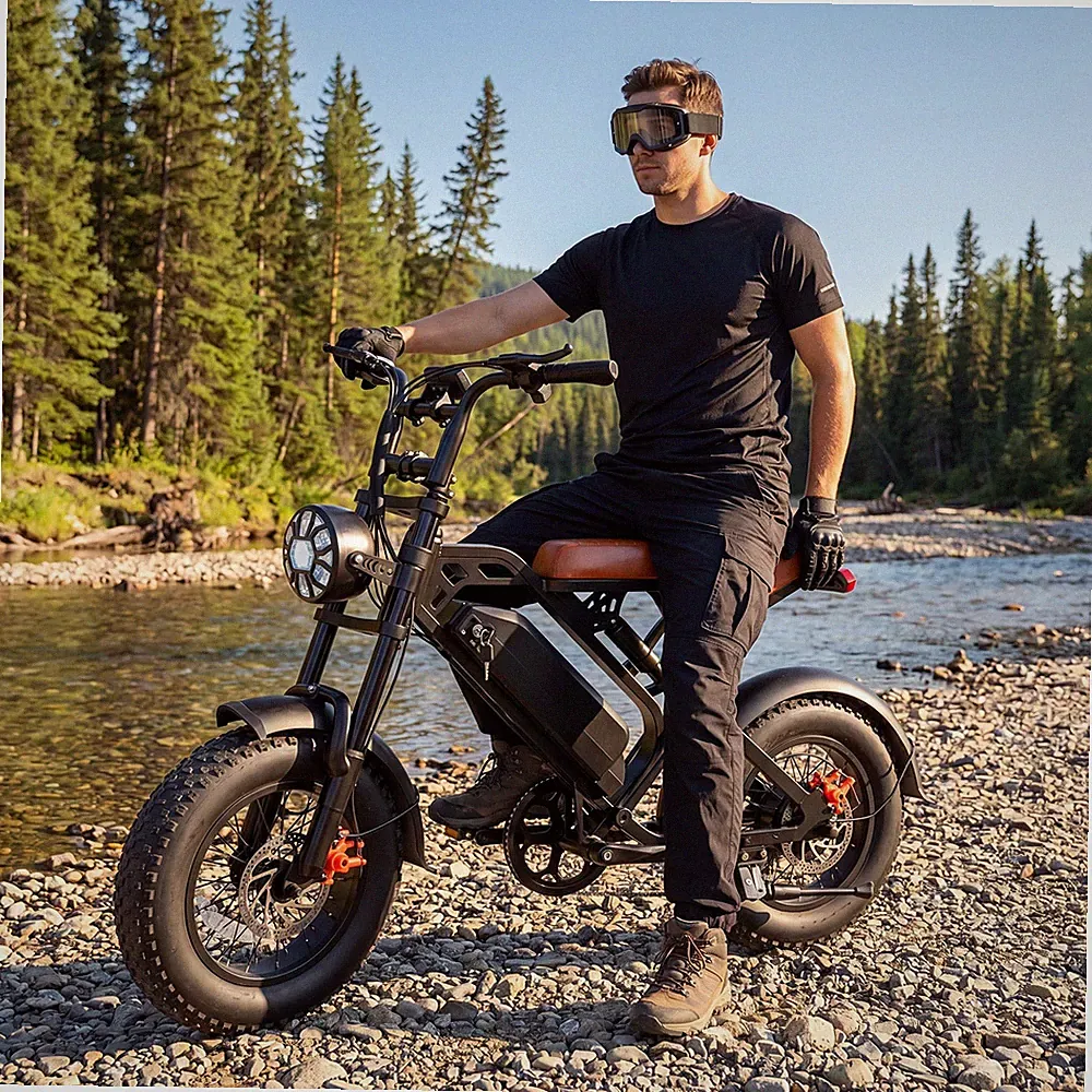 1500W Peak Electric Bicycle 16'' Fat Tires E-Mountain bike 48V 20Ah for Adults
