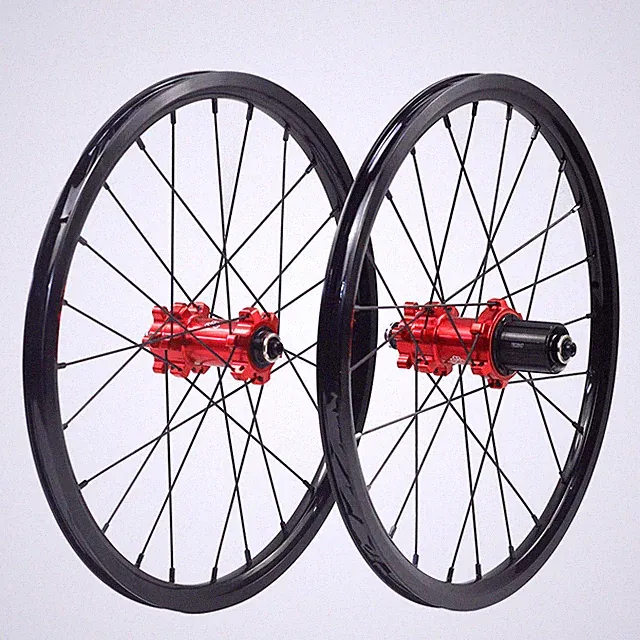 16" 305 Folding Bike Wheelset Alloy Wheels Disc Brake 24H Bearing Hubs
