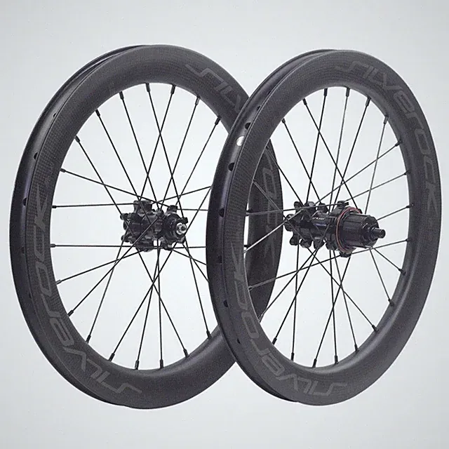 16" 349 355 Fold Road Bicycle Carbon Fiber Wheelset Disc Brake Quick Release Hub