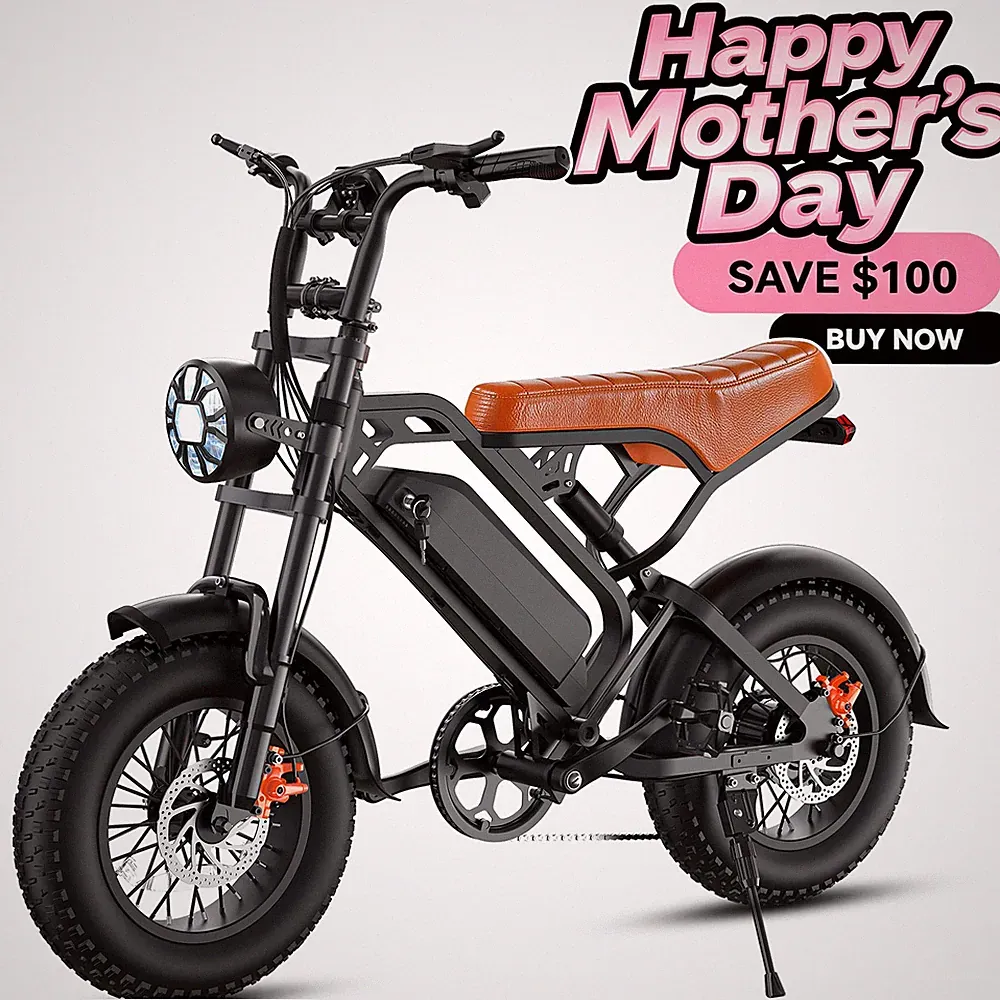 16'' Fat Tire 1500W Peak Electric Bike Adult 48V E-Bike 28MPH Mountain E Bicycle