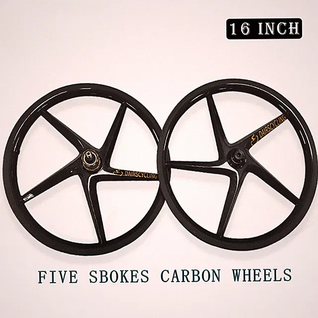 16inch 349 3 Spokes Wheels V Brake 3 7 Speed Folding Bicycle Carbon Wheelset