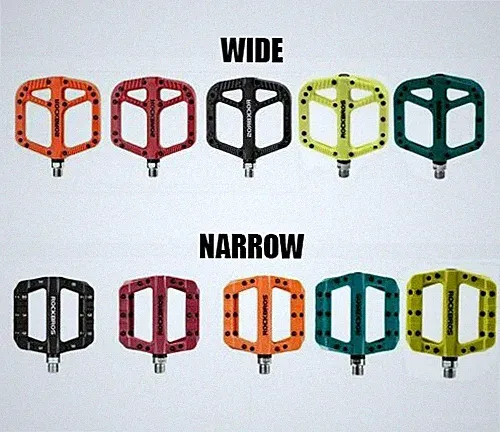 Bicycle Flat Pedals Studded Platform Nylon 9/16 Track Mountain Bike Rockbros