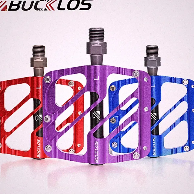 BUCKLOS 3 Bearings Flat/Platform Pedals Mountain Bike 9/16" Fit Shimano MTB DH