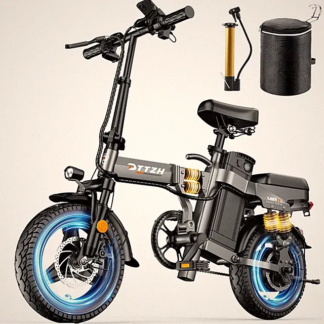 DTTZH A12 2000W Folding Electric bike for Adult 52V 25Ah 40MPH 14" Ebike UL2849
