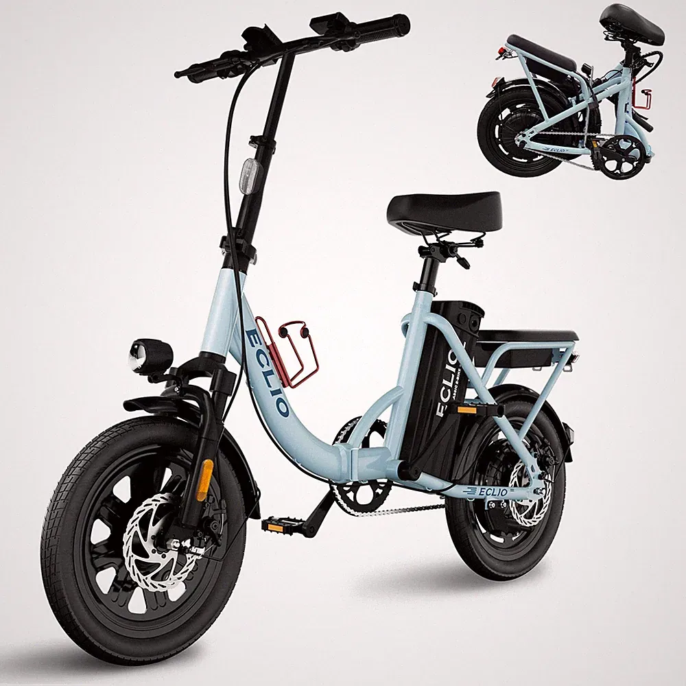 ECLIO 16'' Folding Step-Thru Commuter Ebike Peak 700W 48V 20MPH Electric Bikes