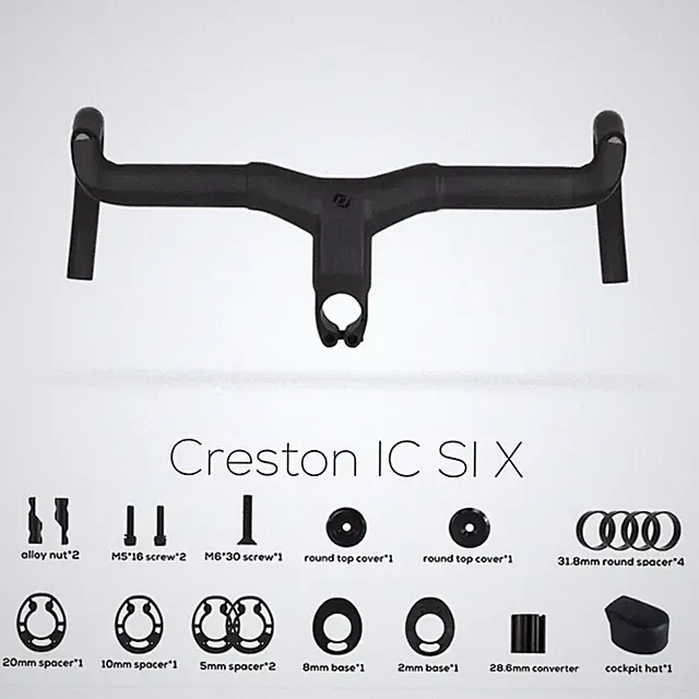 Gravel Bicycle Carbon Handlebar 16° Flare Bar -6° Stem for 28.6/31.8mm Fork