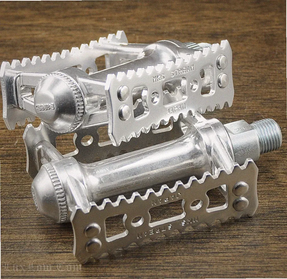 NOS MKS Stream Track Bicycle PEDALS 9/16" Fixed Gear Tour Fixie Road Bike Sylvan