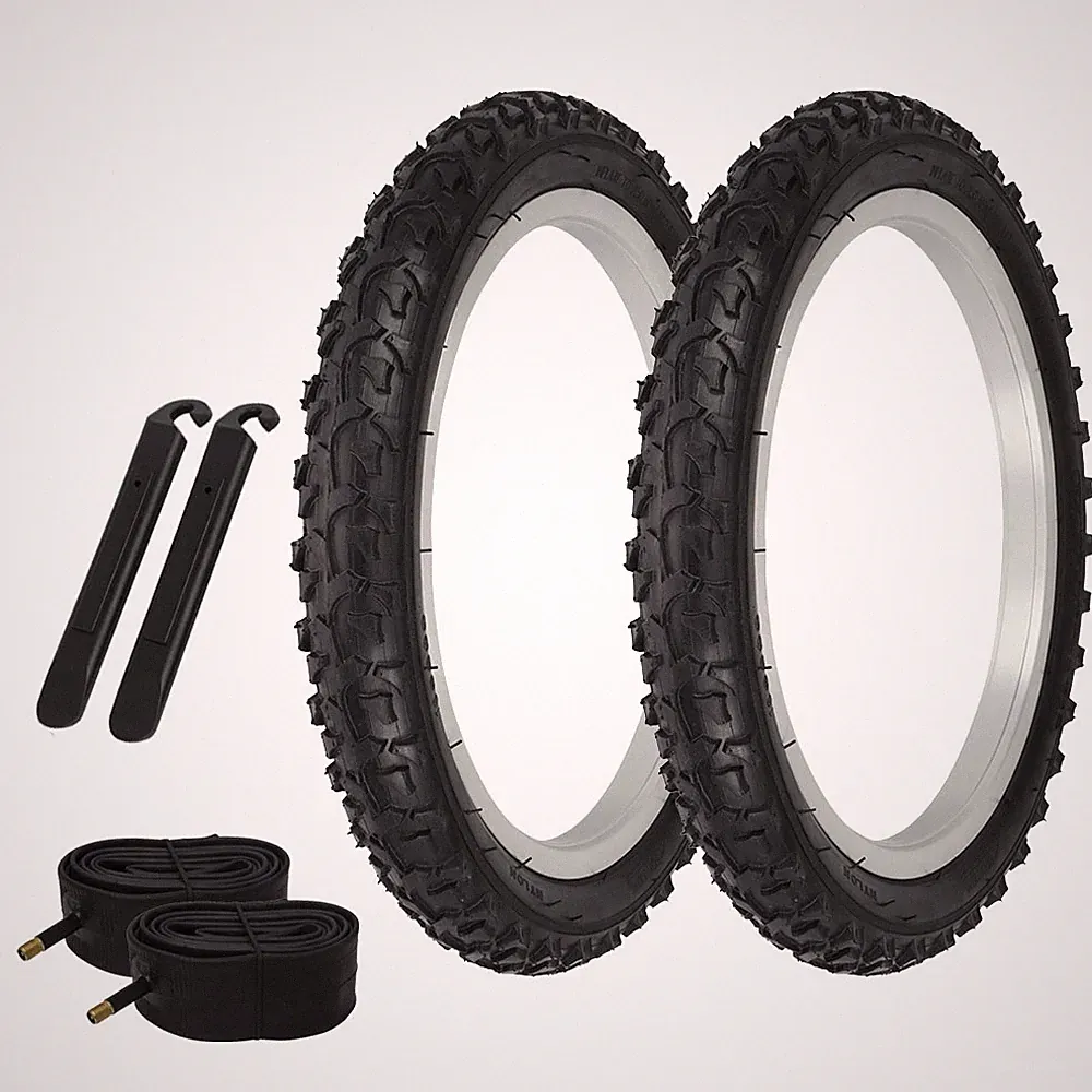 PRO+ Bicycle TIRE 16" x 2.00" All Black (2) TIRES TUBES & LEVERs MTB Road