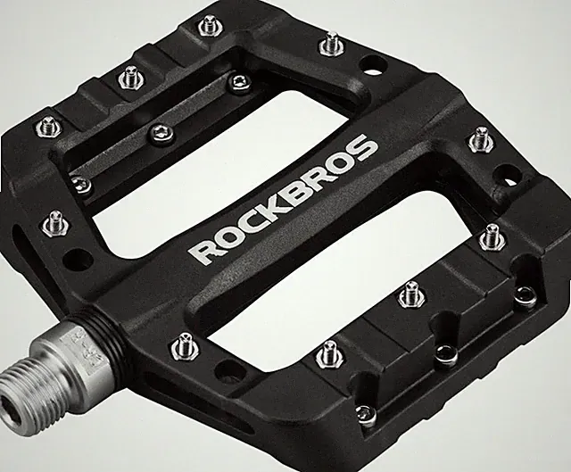 ROCKBROS MTB Pedals Mountain Bike Lightweight Nylon 4.7 x 4.1", Black