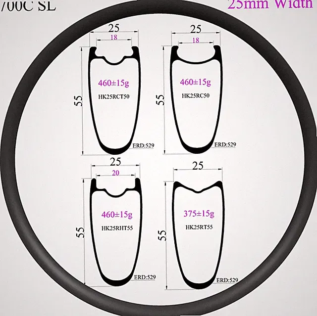 SL 700C Symmetry Road Bike Carbon Rim 25mm Width 55mm Depth Tubeless Clincher
