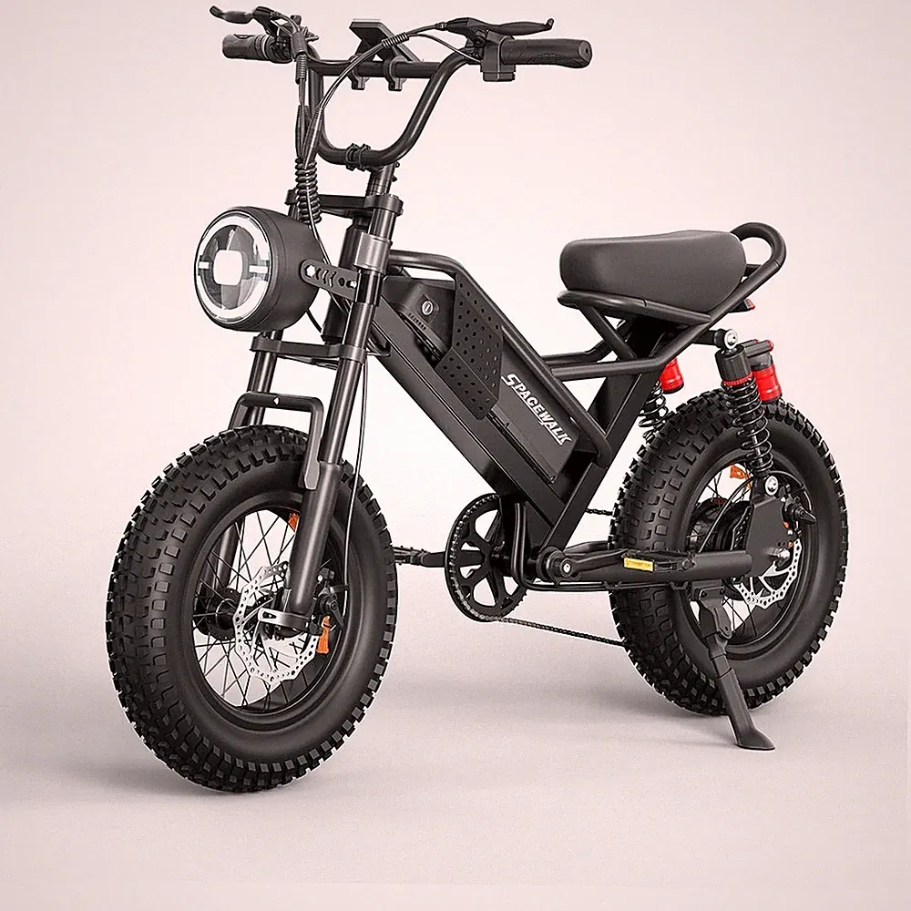 SPACEWALK 16" Fat Tire Ebike 48V/15AH 750W Ebike E-Bicycle Disc Brake Black