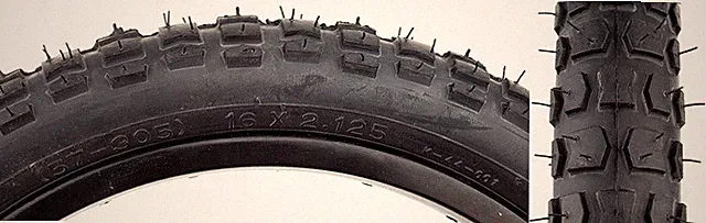 SUNLITE BIKE BICYCLE TIRE 16X2.125 BLACK BMX K44 16 INCH NEW