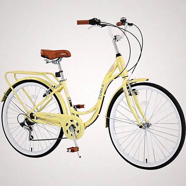 24" 7-Speed Step-Thru Commuter Bike, Steel Frame, V-Brakes, Multiple Colors
